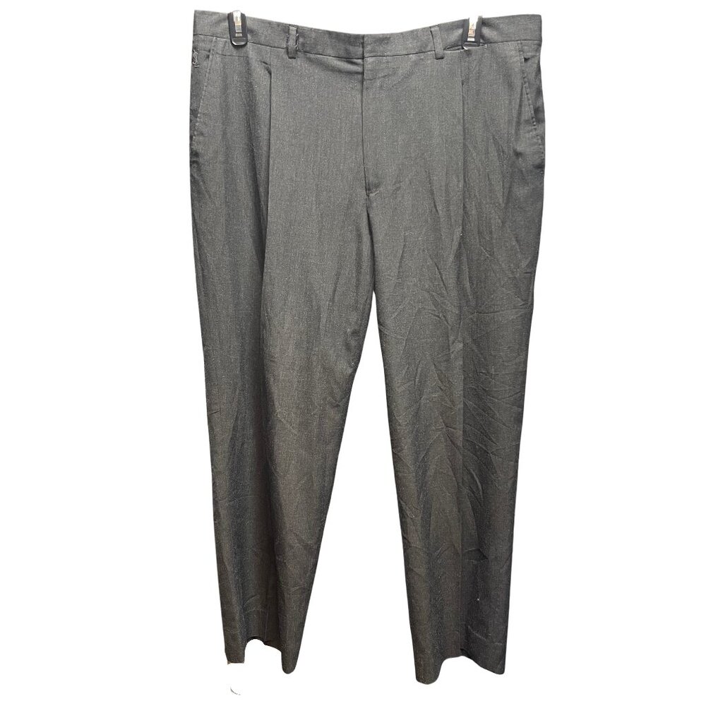 Vintage Yves Saint Laurent Trousers YSL Gray Wool Blend Dress Pants – Size EU50 - Picture 1 of 6